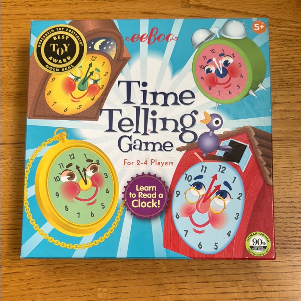 eeBoo Time Telling Game - Colorful Educational Board Game